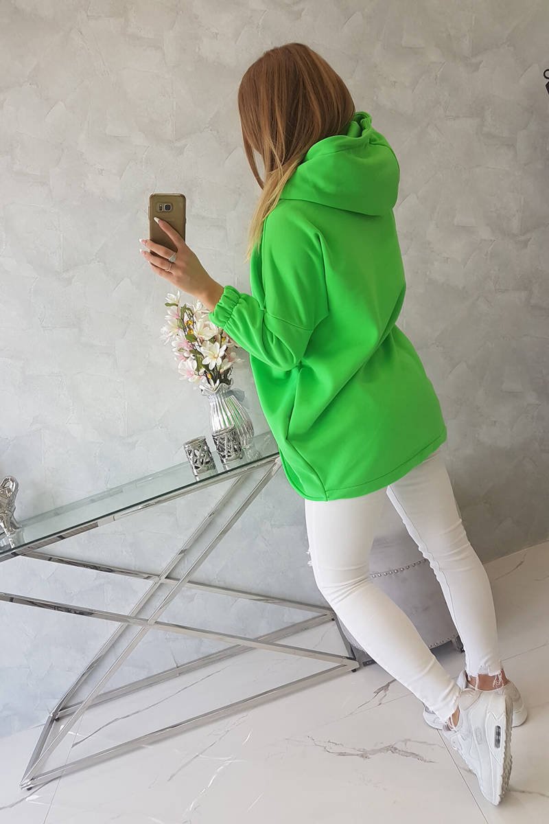  Bluza z krótkim suwakiem zielony neon