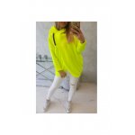Bluza z krótkim suwakiem żółty neon