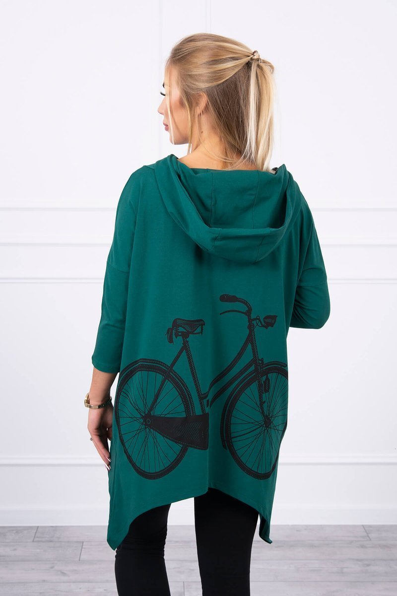  Bluza z nadrukiem roweru zielona