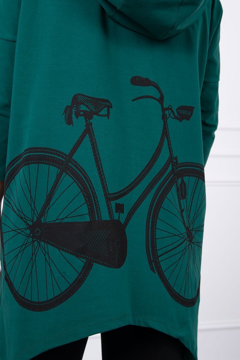  Bluza z nadrukiem roweru zielona