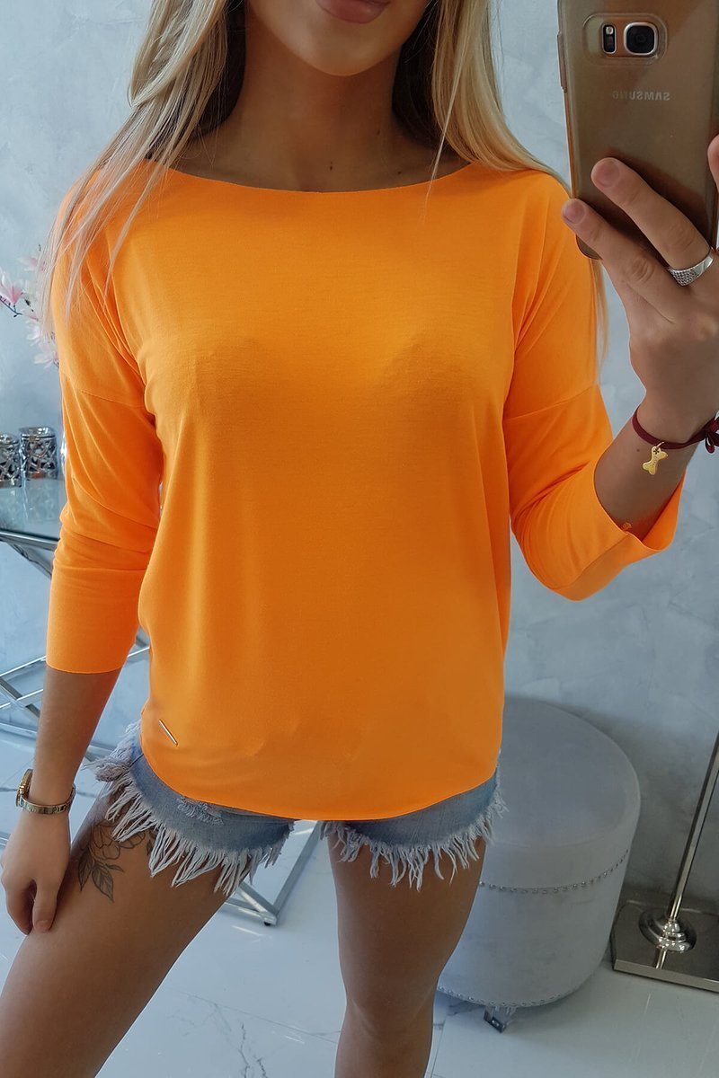 Bluzka Casual pomarańczowy neon