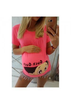 Bluzka ciążowa Guck różowy neon