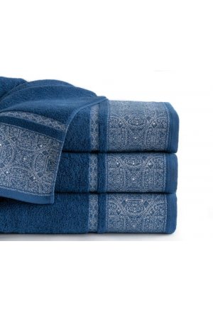 Komplet 3 - Ręczników 50x90 cm. 550gsm Bawełna 100 % Ciemny Niebieski SOFIA
