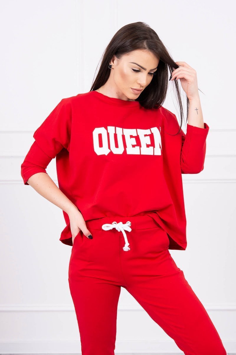  Komplet dresowy z nadrukiem Queen czerwony