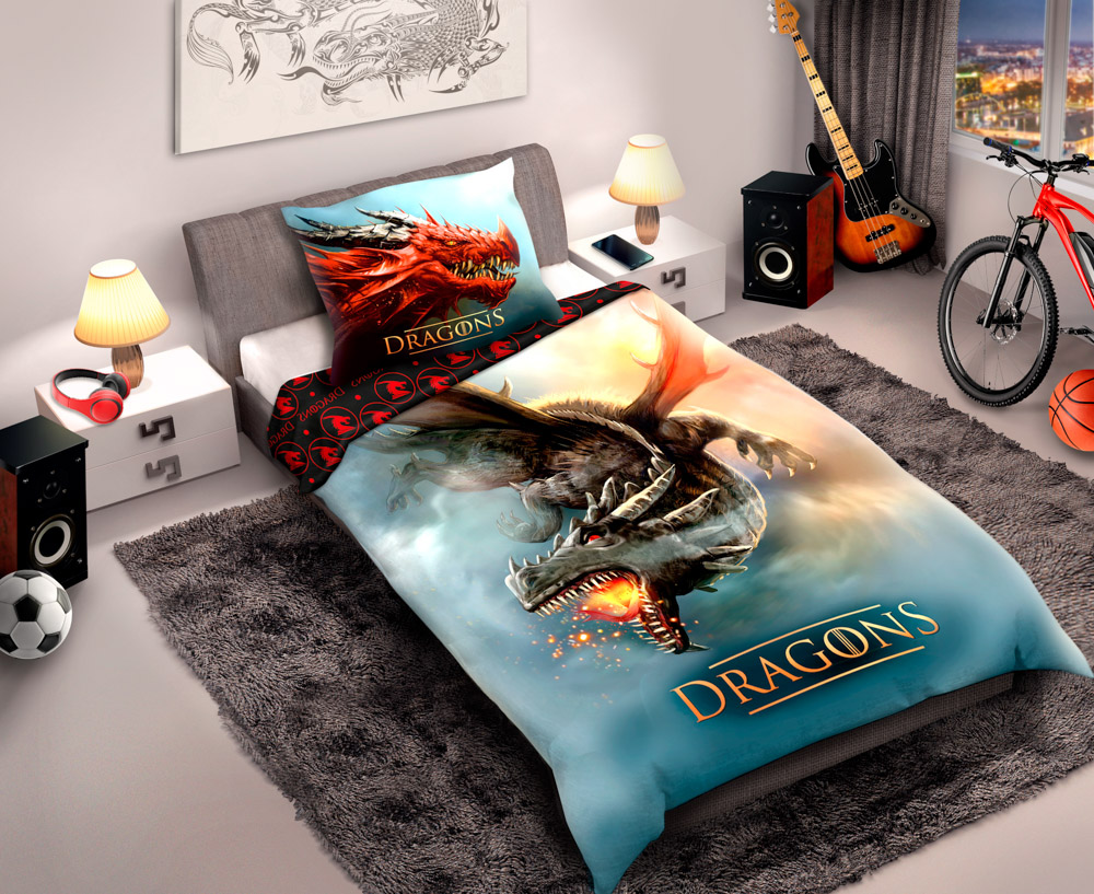 Pościel 3D Dragons Latający Smok 140x200 cm Bawełna