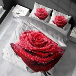 Pościel 3D Kwiaty Róża 160x200 cm Microfibra Satynowa 4184