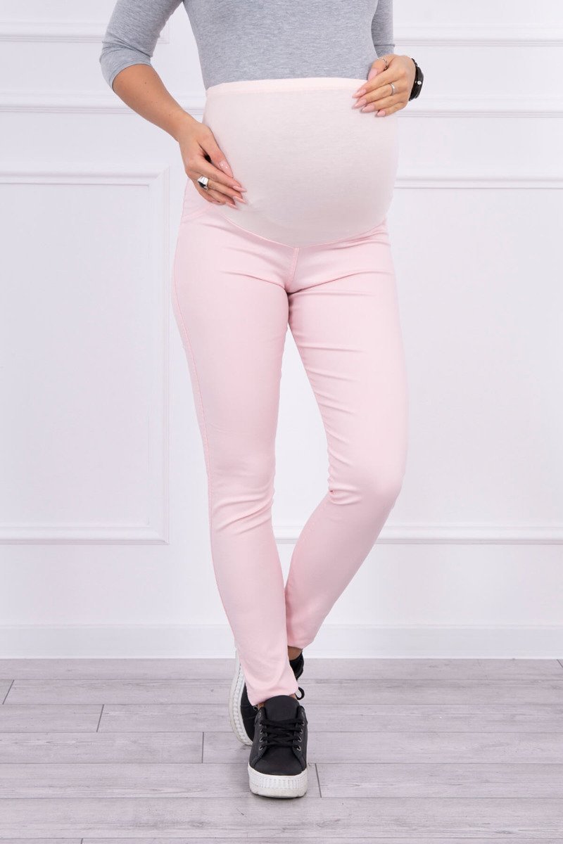  Spodnie ciążowe, kolorowy jeans pudrowy róż
