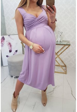 Sukienka Ciążowa z szerokimi ramiączkami fioletowa