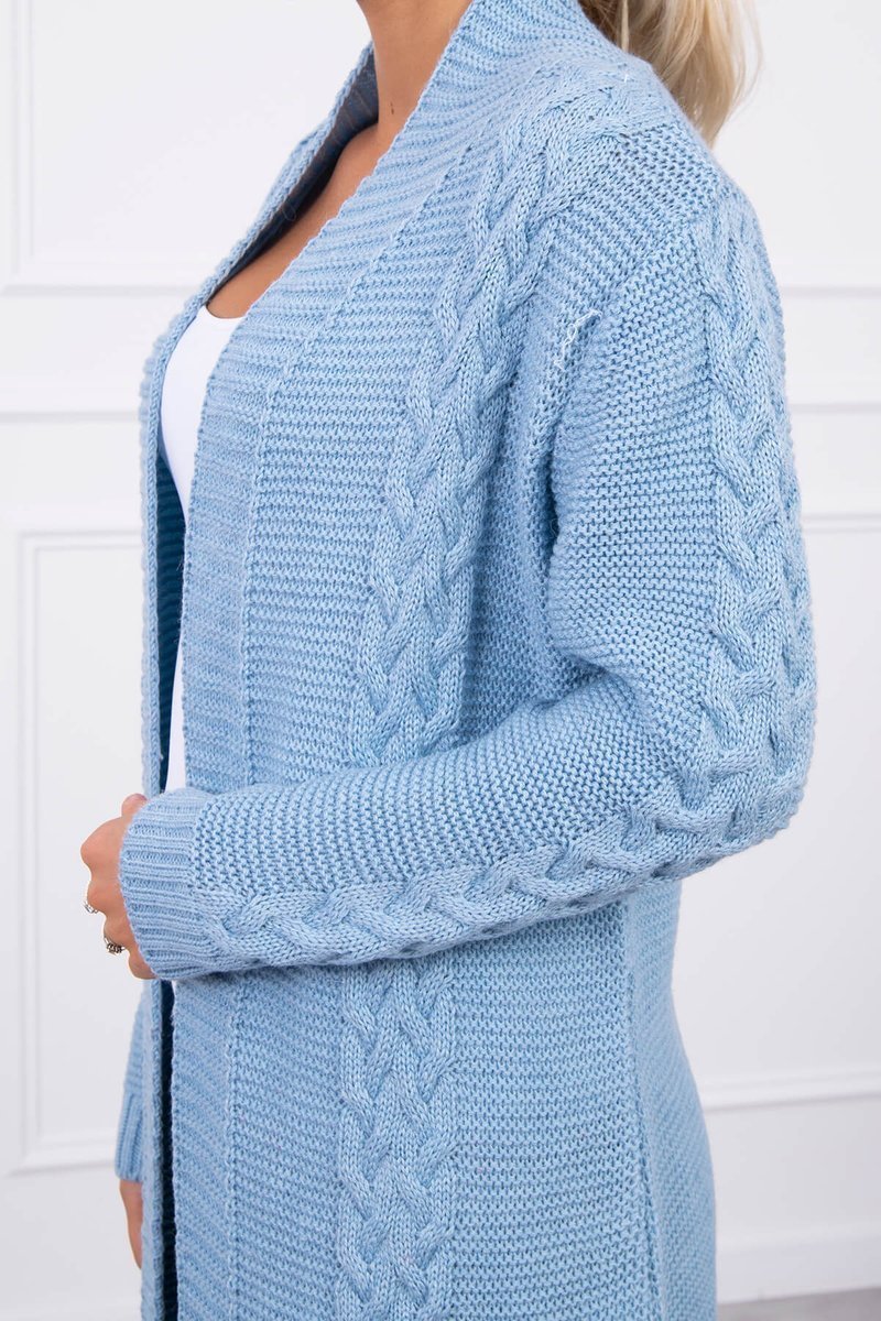  Sweter Kardigan splot warkocz błękitny