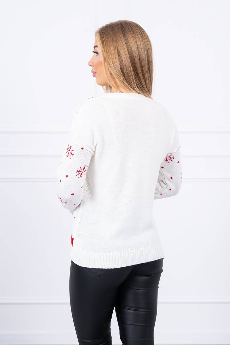 Sweter świąteczny z napisem ecru