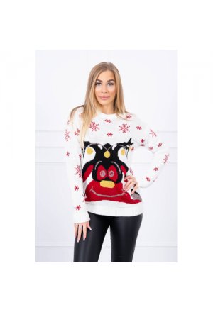 Sweter świąteczny z reniferem ecru