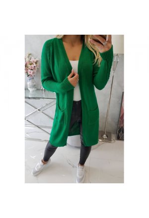 Sweter z kieszeniami jasno zielony