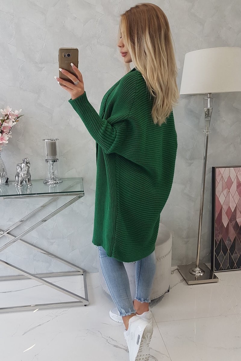  Sweter z rękawami typu nietoperz zielony