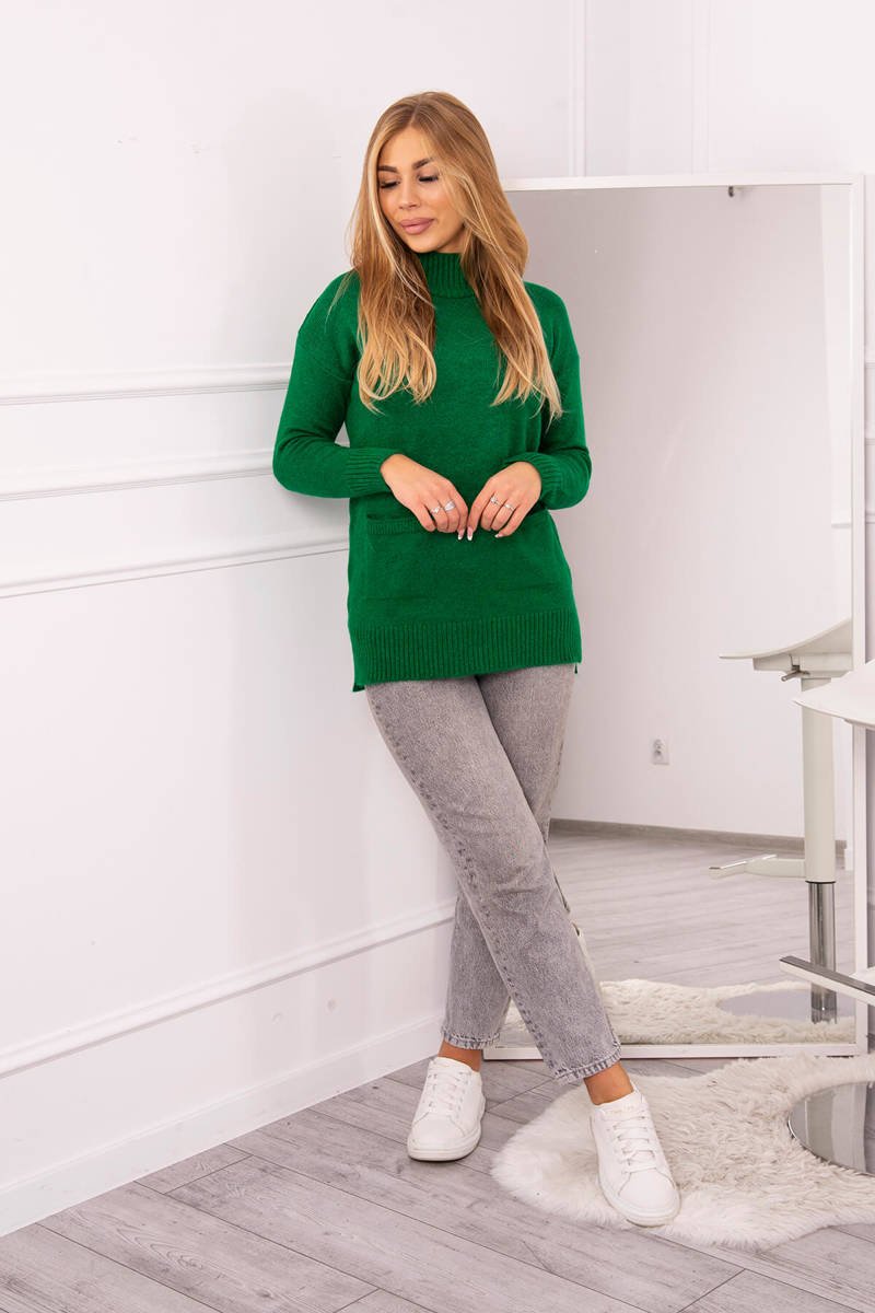 Sweter ze stójką jasny zielony